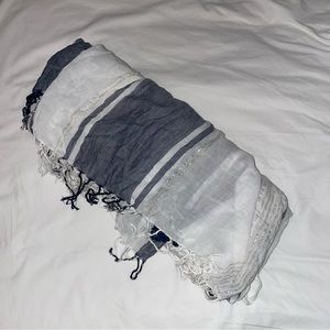 H&M Women’s Blue Striped Cotton Scarf